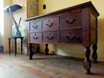 Antieke ladenkast, bureau, dressoir, met uitschuifbaar blad, Ophalen, Gebruikt, 25 tot 50 cm
