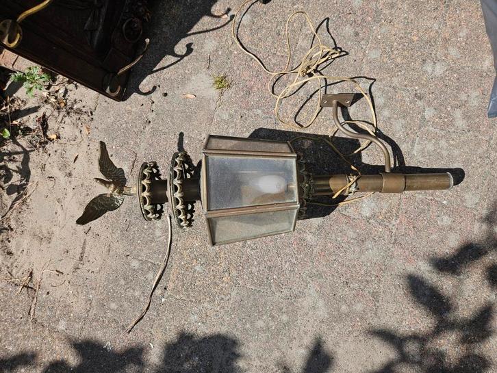 Antieke Koetsierslamp met Adelaar, Antiek en Kunst, Antiek | Lampen, Ophalen of Verzenden