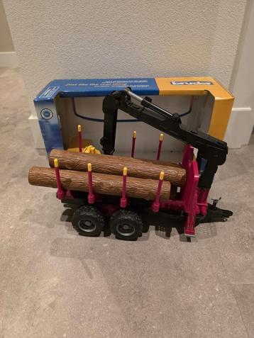 Bruder Houtaanhanger met Kraan beschikbaar voor biedingen