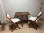 Houten Bistro Set - Tafeltje & 2 Stoelen, Tuin en Terras, Gebruikt, Tuinset, Hout, Eettafel