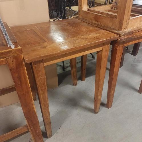 30 teak en hout/metalen statafels hout indoor&outdoor + kruk, Huis en Inrichting, Tafels | Statafels, Gebruikt, Ophalen of Verzenden