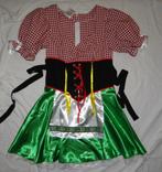 Leuke rood/wit/groene TIROLER/ALPENMEISJE/DIRNDL jurk, Gedragen, Carnaval, Maat 34 (XS) of kleiner, Ophalen of Verzenden