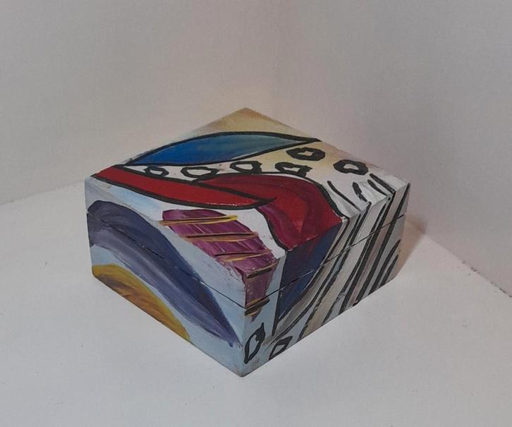 Origineel handbeschilderd kunstdoosje – Trijnie Wubbolt, Antiek en Kunst, Kunst | Overige Kunst, Ophalen of Verzenden