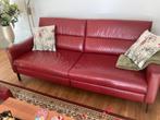 Gereserveerd        Rood leren relax bank van Prominent., Ophalen, Minder dan 75 cm, Driepersoons, Leer