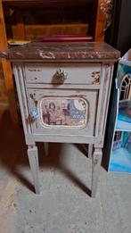 Vintage Nachtkastje met Marmeren Blad, Antiek en Kunst, Ophalen