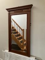 Antieke eikenhouten spiegel, Ophalen, Rechthoekig, 50 tot 100 cm, 100 tot 150 cm