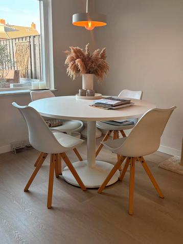 4 eettafel stoelen (witte kuip)