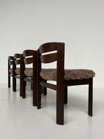 Vintage brutalistische eetkamerstoelen – set van 4, Bruin, Vintage, Zo goed als nieuw, Vier