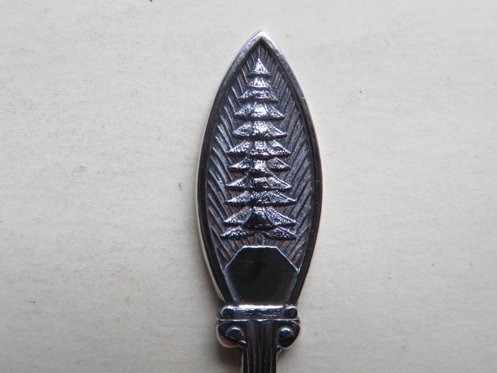 Verzilverd lepeltje Slanke den / Kerstboom / spar, Antiek en Kunst, Antiek | Bestek, Verzenden