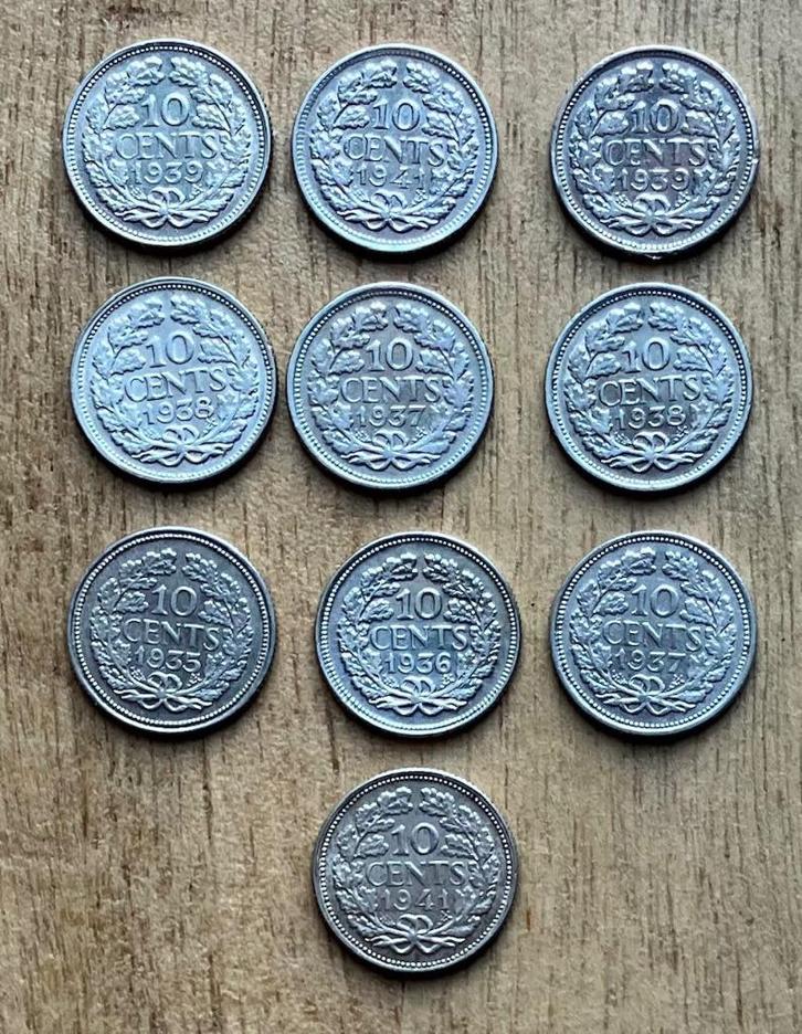 50 stuks Nederlandse zilveren munten Wilhelmina, Postzegels en Munten, Munten | Nederland, Setje, 2½ gulden, Koningin Wilhelmina