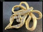 Bijzonder antieke unieke gouden broche Roos Diamanten 14 kar, Sieraden, Tassen en Uiterlijk, Broches, 4 tot 7 cm, Verzenden, Zo goed als nieuw