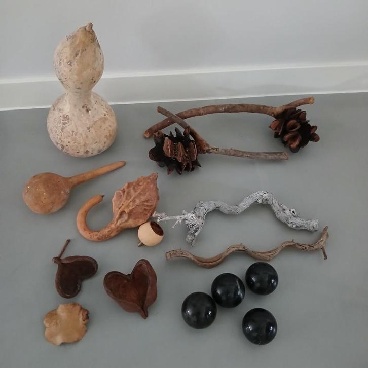 Natuurlijke Decoratie Materialen Set, zaden en stenen, Huis en Inrichting, Woonaccessoires | Droogbloemen, Zo goed als nieuw, Ophalen of Verzenden
