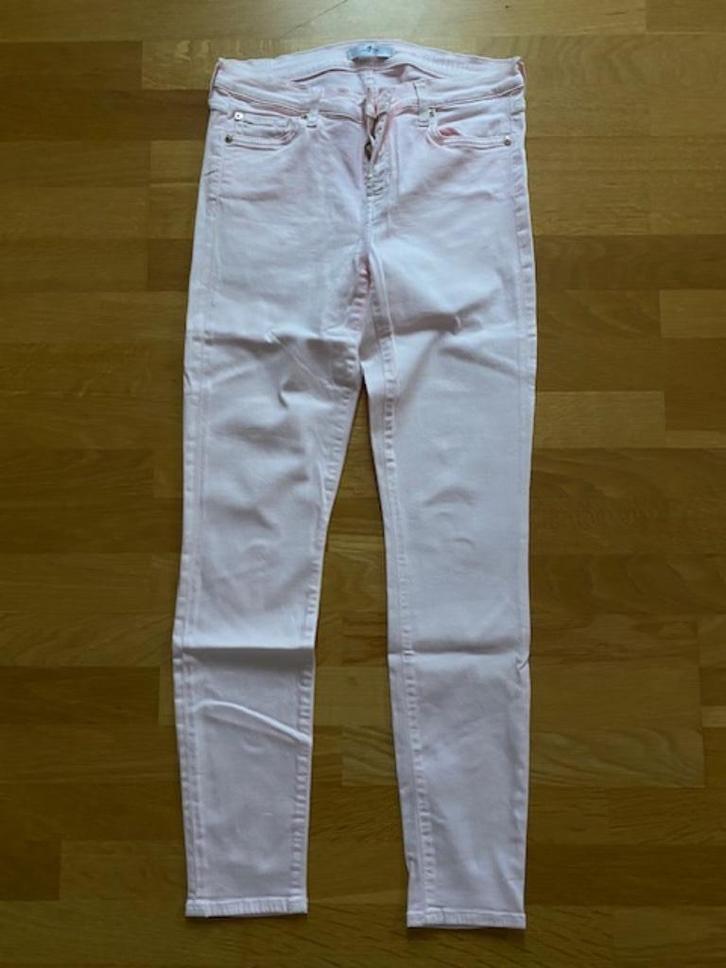 7 for all mankind the skinny maat 31 roze, Kleding | Dames, Spijkerbroeken en Jeans, Zo goed als nieuw, W30 - W32 (confectie 38/40)