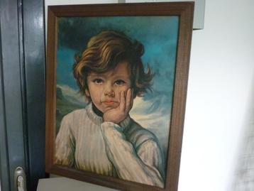 D'Angelo 'First Tears' sixties schilderij Big Eyes in lijst beschikbaar voor biedingen