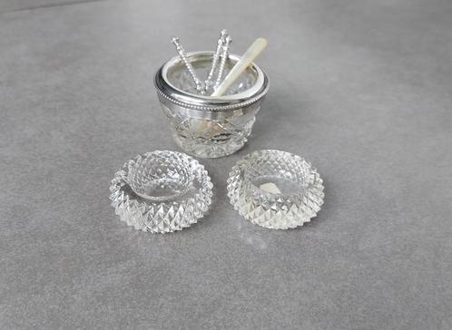 *Zilver zoutbakje - zoutvaatje - zoutlepeltjes, Antiek en Kunst, Antiek | Goud en Zilver, Zilver, Ophalen of Verzenden
