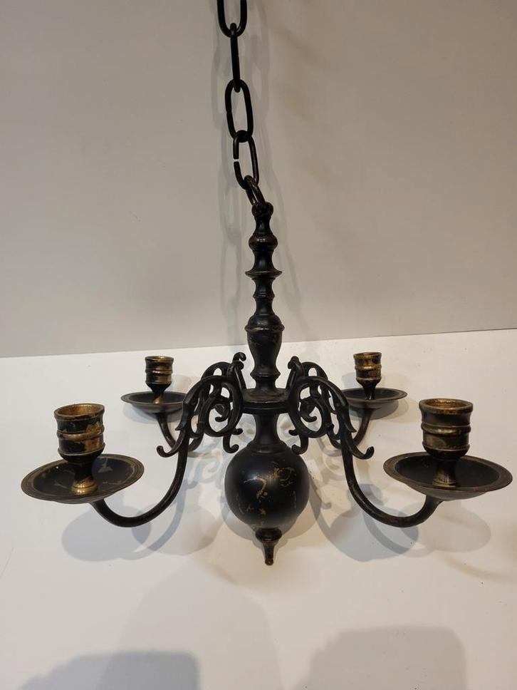 Antiek Kaarsenkroon Eind 19e Eeuw, Antiek en Kunst, Antiek | Lampen, Ophalen of Verzenden