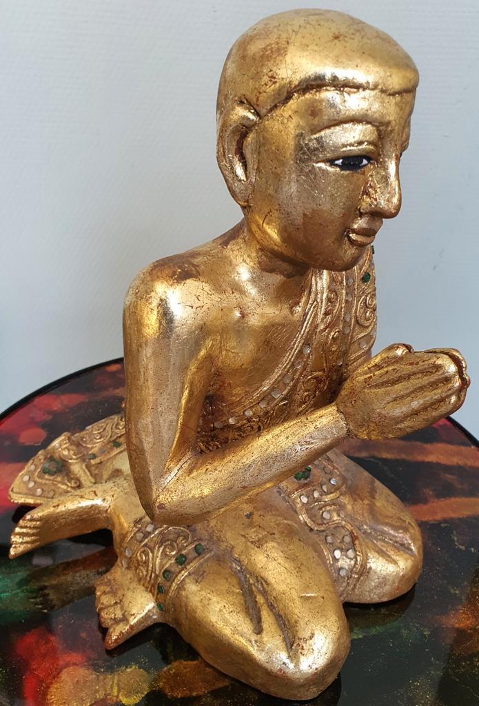 Boeddha buddha teppanom tempelwachter houtsnijwerk bladgoud, Huis en Inrichting, Woonaccessoires | Boeddhabeelden, Zo goed als nieuw