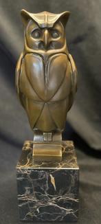 Bronzen Art Deco uil Cesaro,stempel groot zuiver fraai brons, Antiek en Kunst, Ophalen of Verzenden