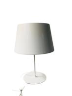 Set van twee witte metalen IKEA Kulla vintage tafellampen, Ophalen of Verzenden, Zo goed als nieuw, Minder dan 50 cm