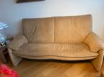 Leolux Beige Bank & Stoel - Suède, Huis en Inrichting, Banken | Bankstellen, Ophalen, Gebruikt, Driepersoons, 75 tot 100 cm