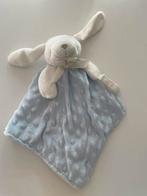 King Bear Knuffeldoekje Blauw/wit Konijn Bunny Alteximex s.a, Ophalen of Verzenden, Nieuw, Konijn