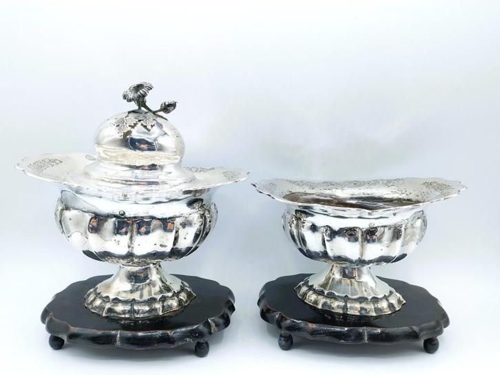 Zilveren tabakspot en pijpkomfoor, C.J. Brunings, Joure 1867, Antiek en Kunst, Antiek | Goud en Zilver, Zilver, Verzenden