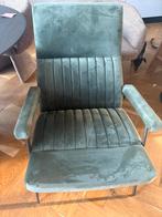 2 Fauteuils  - Groen Velvet, Stalen Poten, Huis en Inrichting, Fauteuils, Ophalen, Minder dan 75 cm, Zo goed als nieuw, Stof
