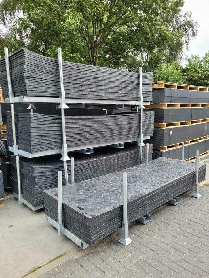 Stapelkrat incl. 20 kunststof rijplaten 3x1 mtr., Doe-het-zelf en Verbouw, Platen en Panelen, Nieuw, Overige materialen, Minder dan 20 mm