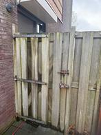 Rechtsdraaiende poortdeur 100x180, hardhout, Ophalen, Gebruikt, 100 tot 150 cm, Looppoort