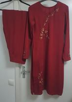Maat S Rood bordeaux hand geborduurde Indiase shalwar kameez, Kleding | Dames, Ophalen of Verzenden, Zo goed als nieuw, Maat 36 (S)