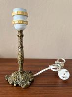 Vintage tafellampje messing goudkleurig bloemen art deco, Huis en Inrichting, Lampen | Tafellampen, Ophalen of Verzenden, Zo goed als nieuw