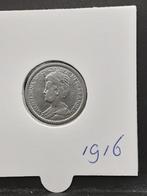 25 cent 1916 Koningin Wilhelmina, Postzegels en Munten, Munten | Nederland, Zilver, 25 cent, Ophalen of Verzenden, Koningin Wilhelmina