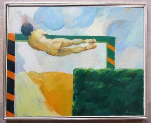 = naakte turner ==uit 1971==Peter Sonnemans (geb 1945) =, Antiek en Kunst, Kunst | Schilderijen | Modern, Ophalen