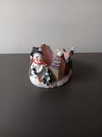 Kerst kaarsenhouder sneeuwpop & winterhuisje, Diversen, Kerst, Ophalen of Verzenden, Zo goed als nieuw