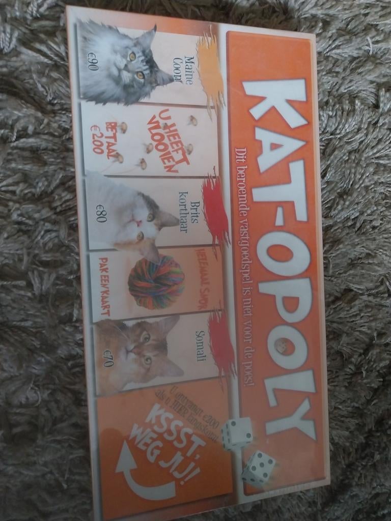 Kat-opoly  bordspel., Hobby en Vrije tijd, Gezelschapsspellen | Bordspellen, Ophalen of Verzenden, Nieuw