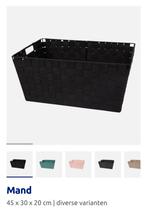 Opberg mandjes zwart en blauw groot 45x30x20cm, Huis en Inrichting, Woonaccessoires | Schalen en Manden, Ophalen, Zo goed als nieuw