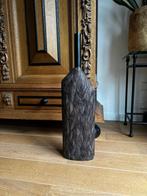 Grote decoratieve vaas met bladmotief – 67 cm hoog, 50 tot 75 cm, Zwart, Nieuw, Ophalen of Verzenden