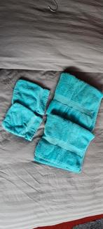 Hema handdoeken 60x100cm, antraciet, licht & donkerblauw, Huis en Inrichting, Blauw, Gebruikt, Handdoek, Verzenden