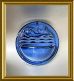 Oud blauw wijwatervaatje: Wim Visser, vis, Sphinx Maastricht, Antiek en Kunst, Ophalen of Verzenden