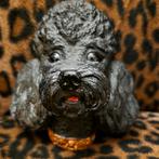 Vintage Poedelkop Beeldje - 12x10.5 cm met ophang oogje, Ophalen of Verzenden