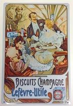 ALPHONSE MUCHA Lefevre Utile LU Koekjes Metalen Wandbord, Huis en Inrichting, Verzenden, Nieuw