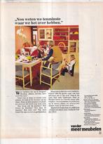 Retro reclame 1970 Van der Meer meubels boekenkast kijken, Verzamelen, Retro, Ophalen of Verzenden