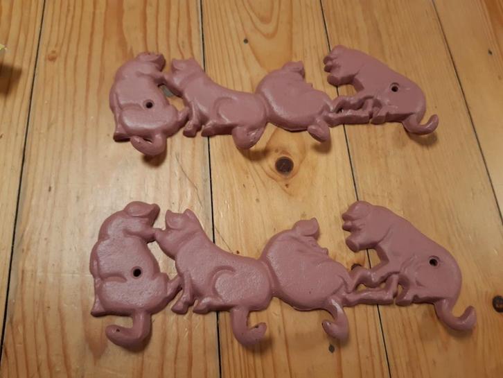 Leuke biggen kappstokken, Kinderen en Baby's, Kinderkamer | Inrichting en Decoratie, Zo goed als nieuw, Kapstokje, Ophalen