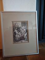 Drie koningen antieke gravure ingelijst, Antiek en Kunst, Ophalen of Verzenden