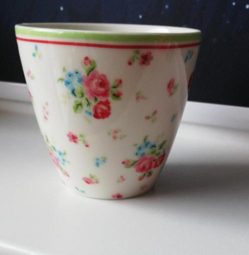 Greengate Claire latte cup bloemen, Huis en Inrichting, Keuken | Servies, Zo goed als nieuw, Overige typen, Overige stijlen, Porselein