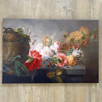 Bloemstilleven op canvas – Pieter Faes – 60x40 cm beschikbaar voor biedingen