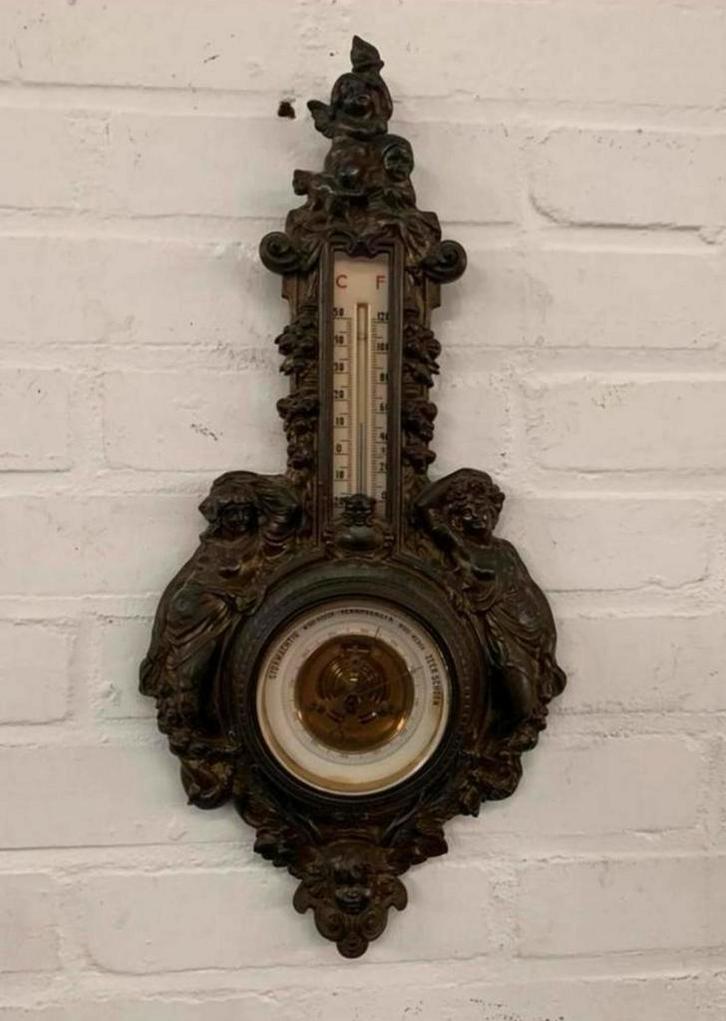 Barometer mooie oude bronzen barometer goede staat, Audio, Tv en Foto, Weerstations en Barometers, Ophalen of Verzenden
