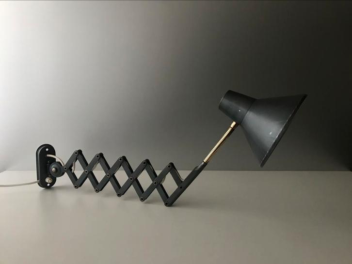 Hala Zeist scissor lamp 70s silence of the lamps, Huis en Inrichting, Lampen | Wandlampen, Gebruikt, Metaal, Ophalen of Verzenden