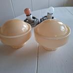 Twee opaline plavonlampen jaren 30, Antiek en Kunst, Antiek | Lampen, Ophalen of Verzenden