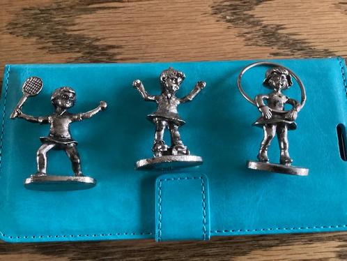 Zilver tin miniaturen,spelende kindjes,hoelahoep,tennis,rols, Verzamelen, Poppetjes en Figuurtjes, Zo goed als nieuw, Ophalen of Verzenden